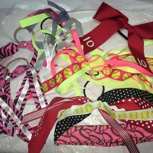 Lot of 7 Softball/Baseball Hair Holders Justice